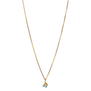 Enamel Cherry Icy Blue halskæde i forgyldt sølv N70GM